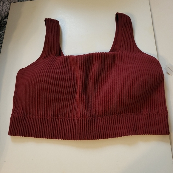NWT Maurice's Ribbed bralette XXL Burgundy tank cropped - Picture 2 of 8